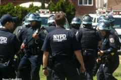 New York- New York City Police Department personnel train for riot control in a local park in the Marine park section of Brooklyn