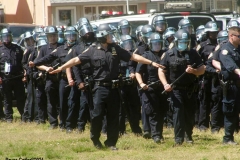 New York- New York City Police Department personnel train for riot control in a local park in the Marine park section of Brooklyn