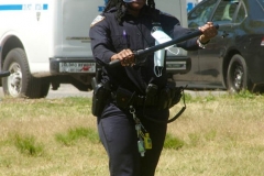 New York- New York City Police Department personnel train for riot control in a local park in the Marine park section of Brooklyn