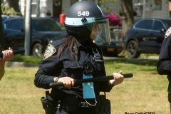 New York- New York City Police Department personnel train for riot control in a local park in the Marine park section of Brooklyn