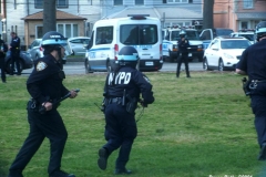 New York- New York City Police Department personnel train for riot control in a local park in the Marine park section of Brooklyn