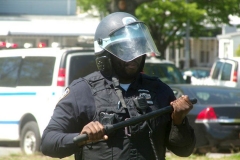 New York- New York City Police Department personnel train for riot control in a local park in the Marine park section of Brooklyn