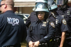 New York- New York City Police Department personnel train for riot control in a local park in the Marine park section of Brooklyn