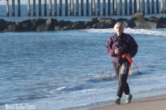 December 13,2020 Coney Island Polar Bear Club enjoys beautiful weather while people stroll the boardwalk and enjoy the sunny weather before the predicted snow storm to hit the East Coast on Wednesday.