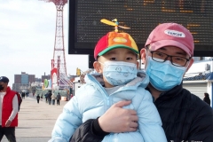 December 13,2020 Coney Island Polar Bear Club enjoys beautiful weather while people stroll the boardwalk and enjoy the sunny weather before the predicted snow storm to hit the East Coast on Wednesday.