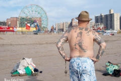 December 13,2020 Coney Island Polar Bear Club enjoys beautiful weather while people stroll the boardwalk and enjoy the sunny weather before the predicted snow storm to hit the East Coast on Wednesday.