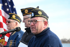 Pearl Harbor Remembrance
Sharrots Road Fishing Pier
Staten Island, NY
Tuesday, December 07, 2021
For Credit:  Mary DiBiase Blaich

A Pearl Harbor remembrance ceremony was held on Tuesday, December 07, 2021 by the Richmond County American Legion off Staten Island.  The members gathered on the fishing pier at Sharrots Road where they conducted a service that included taps, the National Anthem and God Bless America.  Remarks were made by several American Legion officials, and followed with a wreath dropped into the water.