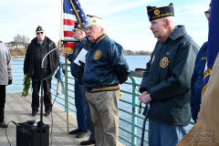 Pearl Harbor Remembrance
Sharrots Road Fishing Pier
Staten Island, NY
Tuesday, December 07, 2021
For Credit:  Mary DiBiase Blaich

A Pearl Harbor remembrance ceremony was held on Tuesday, December 07, 2021 by the Richmond County American Legion off Staten Island.  The members gathered on the fishing pier at Sharrots Road where they conducted a service that included taps, the National Anthem and God Bless America.  Remarks were made by several American Legion officials, and followed with a wreath dropped into the water.