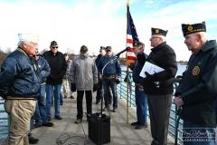 Pearl Harbor Remembrance
Sharrots Road Fishing Pier
Staten Island, NY
Tuesday, December 07, 2021
For Credit:  Mary DiBiase Blaich

A Pearl Harbor remembrance ceremony was held on Tuesday, December 07, 2021 by the Richmond County American Legion off Staten Island.  The members gathered on the fishing pier at Sharrots Road where they conducted a service that included taps, the National Anthem and God Bless America.  Remarks were made by several American Legion officials, and followed with a wreath dropped into the water.
