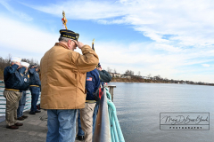 Pearl Harbor Remembrance
Sharrots Road Fishing Pier
Staten Island, NY
Tuesday, December 07, 2021
For Credit:  Mary DiBiase Blaich

A Pearl Harbor remembrance ceremony was held on Tuesday, December 07, 2021 by the Richmond County American Legion off Staten Island.  The members gathered on the fishing pier at Sharrots Road where they conducted a service that included taps, the National Anthem and God Bless America.  Remarks were made by several American Legion officials, and followed with a wreath dropped into the water.