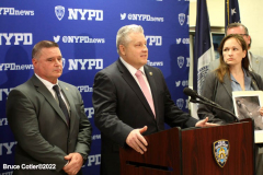 April 19, 2022  David Bonola, 44, was taken into custody Thursday on murder and other charges in connection with Orsolya Gaal's death, Bonola a Queens handyman accused of stabbing lover 58 times, stuffing her body in duffel bag and dragging it blocks away from the murder scene New Conference by Chief of Dectives James Essig announcing the arrest of David  Bonola and producing evidence photos  from the crime scene. Lt. Timothy Thompson answers questions from the News Media