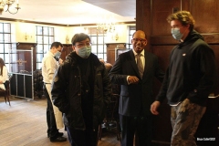 New York- Iconic Steakhouse Peter Luger enlists Madame Tussauds wax figures for 
"safe" indoor dining experience during the corona virus. Celebrity wax figures fill seats for socially distancing dining. The figures are Audrey Hepburn, Jon Hamm,Jimmy Fallon, and Al Roker