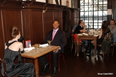 New York- Iconic Steakhouse Peter Luger enlists Madame Tussauds wax figures for 
"safe" indoor dining experience during the corona virus. Celebrity wax figures fill seats for socially distancing dining. The figures are Audrey Hepburn, Jon Hamm,Jimmy Fallon, and Al Roker