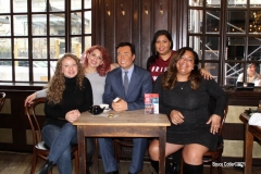 New York- Iconic Steakhouse Peter Luger enlists Madame Tussauds wax figures for 
"safe" indoor dining experience during the corona virus. Celebrity wax figures fill seats for socially distancing dining. The figures are Audrey Hepburn, Jon Hamm,Jimmy Fallon, and Al Roker