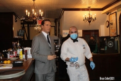 New York- Iconic Steakhouse Peter Luger enlists Madame Tussauds wax figures for 
"safe" indoor dining experience during the corona virus. Celebrity wax figures fill seats for socially distancing dining. The figures are Audrey Hepburn, Jon Hamm,Jimmy Fallon, and Al Roker