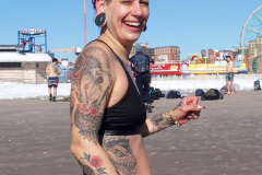 January 30, 2022 New York  
The day after a Nor'Easter hit New York City with 11 inches of snow the Coney Island Polar Bear Club  braved the cold 15 degree Fahrenheit temperature and jumped into the frigid Atlantic Ocean to have some fun.