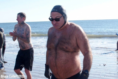 January 30, 2022 New York  
The day after a Nor'Easter hit New York City with 11 inches of snow the Coney Island Polar Bear Club  braved the cold 15 degree Fahrenheit temperature and jumped into the frigid Atlantic Ocean to have some fun.