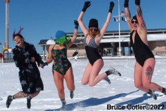 January 30, 2022 New York  
The day after a Nor'Easter hit New York City with 11 inches of snow the Coney Island Polar Bear Club  braved the cold 15 degree Fahrenheit temperature and jumped into the frigid Atlantic Ocean to have some fun.