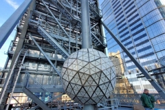 December 27 , 2020   New York City . Workers on roof of One Times Square prepare the New Years Eve Ball  by replacing 
crystals and checking the wiring for the big night