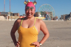 December 27 , 2020     Coney Island Polar Bears go for their weekly swim. The outside Temperature was 25 degrees and the water temperature was 47 degrees.
