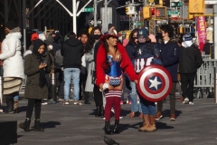 December 27 , 2020    Tourist walk around times square enjoying the brisk weather