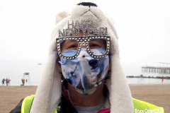 January 1, 2022  New York ,   Coney Island Polar Bear Plunge. This year the Polar Bear Plunge returned after last year's Covid  outbreak. Revelers enjoy the water.
