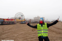 January 1, 2022  New York ,   Coney Island Polar Bear Plunge. This year the Polar Bear Plunge returned after last year's Covid  outbreak. Revelers enjoy the water.