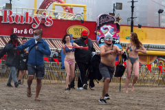 January 1, 2022  New York ,   Coney Island Polar Bear Plunge. This year the Polar Bear Plunge returned after last year's Covid  outbreak. Revelers enjoy the water.