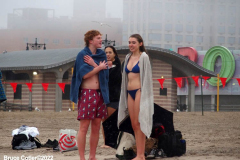 January 1, 2022  New York ,   Coney Island Polar Bear Plunge. This year the Polar Bear Plunge returned after last year's Covid  outbreak. Revelers enjoy the water.