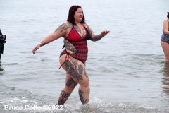 January 1, 2022  New York ,   Coney Island Polar Bear Plunge. This year the Polar Bear Plunge returned after last year's Covid  outbreak. Revelers enjoy the water.