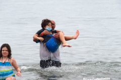 January 1, 2022  New York ,   Coney Island Polar Bear Plunge. This year the Polar Bear Plunge returned after last year's Covid  outbreak. Revelers enjoy the water.