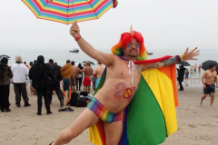 January 1, 2022  New York ,   Coney Island Polar Bear Plunge. This year the Polar Bear Plunge returned after last year's Covid  outbreak. Revelers enjoy the water.