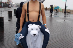 January 1, 2022  New York ,   Coney Island Polar Bear Plunge. This year the Polar Bear Plunge returned after last year's Covid  outbreak. Revelers enjoy the water.