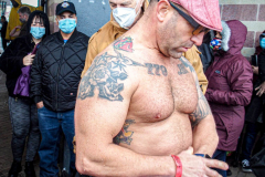 The Polar Bear Plunge commenced after a two year hiatus. An overcast and chilly day, spectators and participants took to the beach to keep on the ol’ tradition that kick starts many peoples’ year with a shock awakening of the senses. Brooklyn, NYC, NY. 01.01.22 (C) Bianca Otero