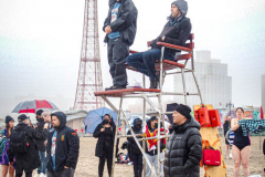 The Polar Bear Plunge commenced after a two year hiatus. An overcast and chilly day, spectators and participants took to the beach to keep on the ol’ tradition that kick starts many peoples’ year with a shock awakening of the senses. Brooklyn, NYC, NY. 01.01.22 (C) Bianca Otero