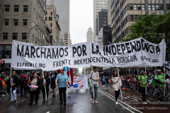Thousands march in the first Puerto Rican Day Parade since COVID, many  with a political message, in New York, New York on June 12,  2022.  (Photo by Gabriele Holtermann/Sipa USA)