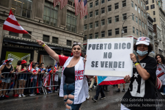 Thousands march in the first Puerto Rican Day Parade since COVID, many  with a political message, in New York, New York on June 12,  2022.  (Photo by Gabriele Holtermann/Sipa USA)