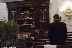 February 24, 2022  New York, 
Ukrainian Rabbi holds a prayer service for his congregation in a heavily populated Ukraine jewish neighborhood in Brooklyn N.Y. 
Rabbi Asher Altshul leads the Prayer service at Congregation Beth Shalom of Kings Bay.