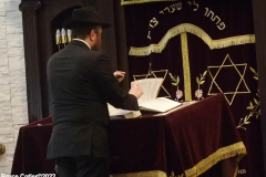 February 24, 2022  New York, 
Ukrainian Rabbi holds a prayer service for his congregation in a heavily populated Ukraine jewish neighborhood in Brooklyn N.Y. 
Rabbi Asher Altshul leads the Prayer service at Congregation Beth Shalom of Kings Bay.