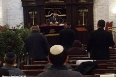 February 24, 2022  New York, 
Ukrainian Rabbi holds a prayer service for his congregation in a heavily populated Ukraine jewish neighborhood in Brooklyn N.Y. 
Rabbi Asher Altshul leads the Prayer service at Congregation Beth Shalom of Kings Bay.