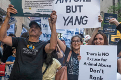 Pre-Debate Rally for the final Mayoral debate before Election Day.outside 30 Rockefeller Center in New York City on 15 June 2021