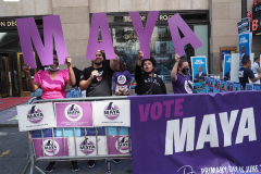 Maya Wiley Supporters at a Pre-Debate Rally for the final Mayoral debate before Election Day outside 30 Rockefeller Center in New York City