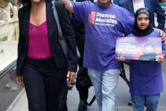 Mayoral Candidate Diane Morales at a Pre-Debate Rally for the final Mayoral debate before Election Day outside 30 Rockefeller Center in New York City