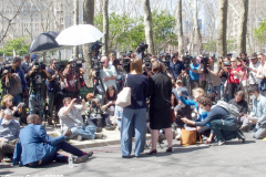 April 14, 2022  Brooklyn Federal Courthouse
press conference after arraignment of Frank R. James alleged Subway shooter. 
Attorneys for FrankR. James hold press conference outside the Federal Courthouse. Lead Attorney (Dressed in Black) Mia Eisner- Grynberg  (second chair attorney) Deirdre von Dorrnom of Federal Defenders