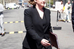 April 14, 2022  Brooklyn Federal Courthouse
press conference after arraignment of Frank R. James alleged Subway shooter. 
Attorneys for FrankR. James hold press conference outside the Federal Courthouse. Lead Attorney (Dressed in Black) Mia Eisner- Grynberg  (second chair attorney) Deirdre von Dorrnom of Federal Defenders