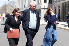 April 14, 2022  Brooklyn Federal Courthouse
press conference after arraignment of Frank R. James alleged Subway shooter. 
Attorneys for FrankR. James hold press conference outside the Federal Courthouse. Lead Attorney (Dressed in Black) Mia Eisner- Grynberg  (second chair attorney) Deirdre von Dorrnom of Federal Defenders