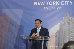 Prime Minister Pham Minh Chinh who is in New York for a week-long working trip to the US makes a stop at the FPT USA Corp office for the opening ribbon cutting ceremony at 295 Madison Avenue in New York, NY on Sunday May 15, 2022

Photography by Enid B. Alvarez