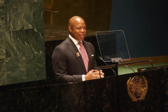 July 18, 2022  NEW YORK  United Nations 
Nelson Mandela Day. Prince Harry the Duke of Sussex gives the keynote address to members of the General Assembly