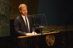 July 18, 2022  NEW YORK  United Nations 
Nelson Mandela Day. Prince Harry the Duke of Sussex gives the keynote address to members of the General Assembly