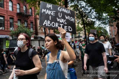 Pro-abortion activists protest outside Old St. Pat's Basilica on July 2, 2022, in New York, NY. (Photo by Gabriele Holtermann/Sipa USA)